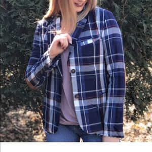 Elbow Patch Plaid Jacket